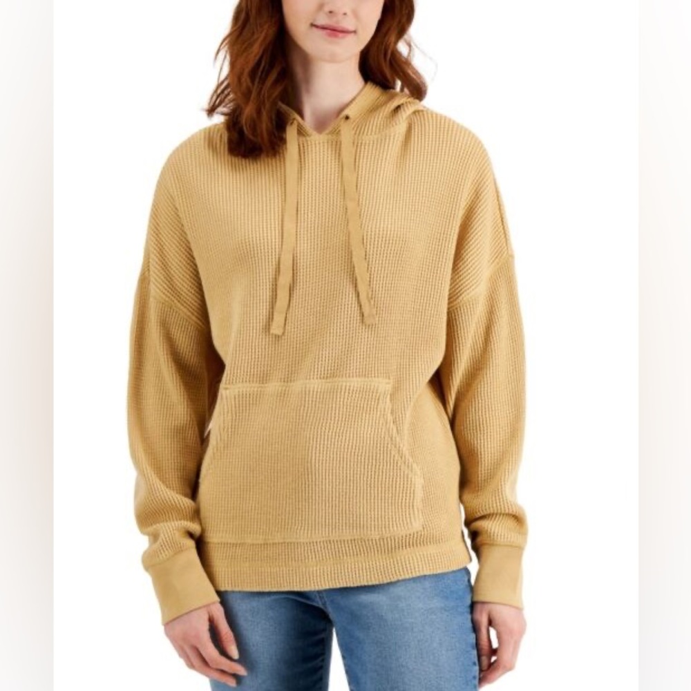 Style & Co waffle knit hooded long sleeve XL